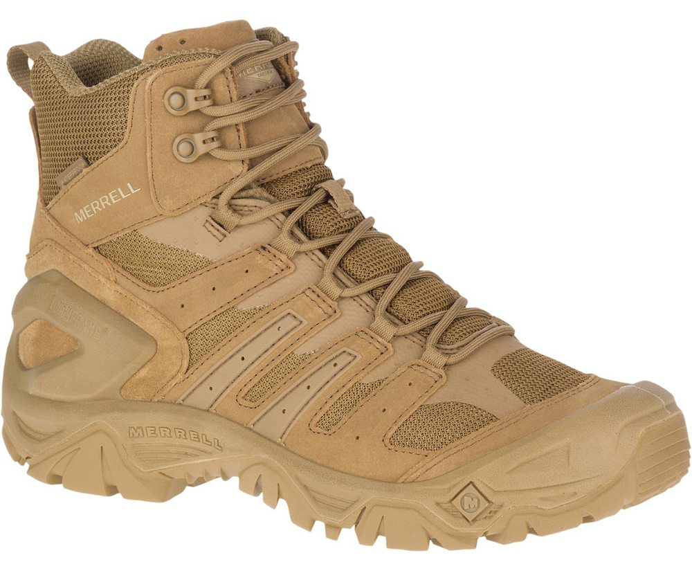 Kozaki Merrell Damskie Khaki - Strongfield Tactical 6\" Waterproof - 420758-YQL